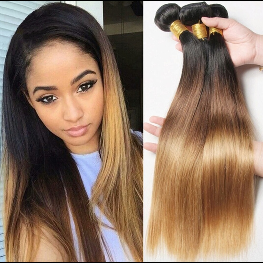 3 Bundle Brazilian Straight Ombre 16" 18" 20