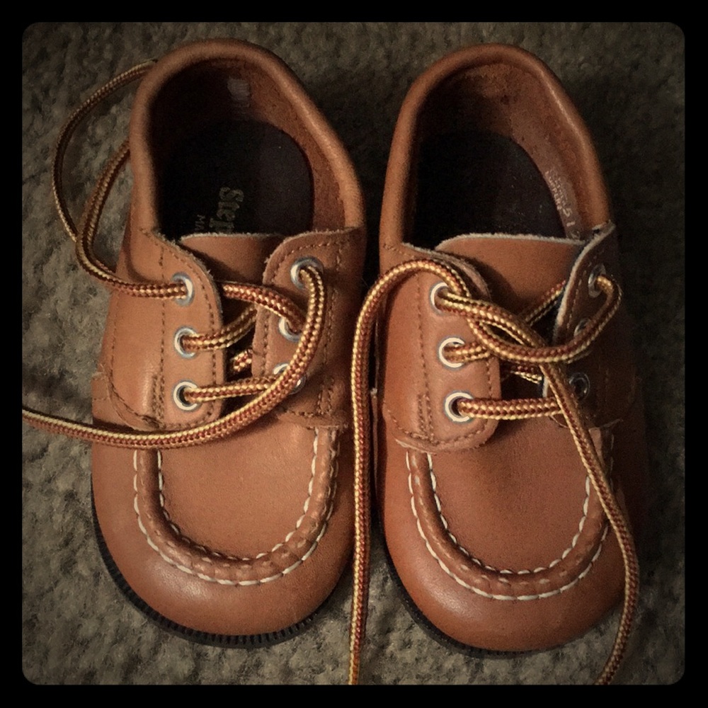 Size 3 Real Leather light brown baby dress shoes