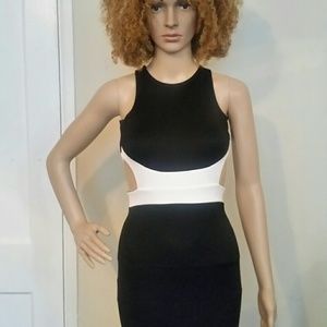 Sexy black and white mini dress