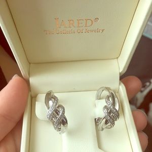 Sterling silver diamond earrings