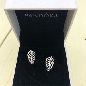 Pandora Shimmering Feathers Earrings
