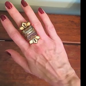 Sweet Romance Metal & Glass Ring