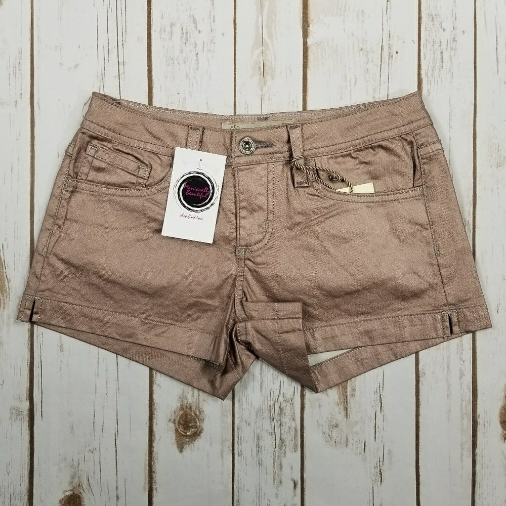 Metallic Denim Shorts Clearance