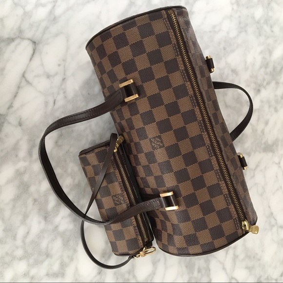 Louis Vuitton Damier Papillon 30 Shoulder Bag Brown PVC Leather