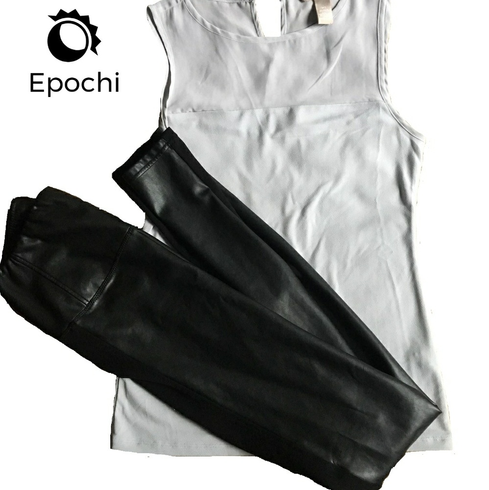 2 piece BANANA REPUBLIC top and faux leather pants