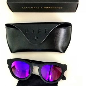 Diff Eyewear Dime II matte black/purple mirror