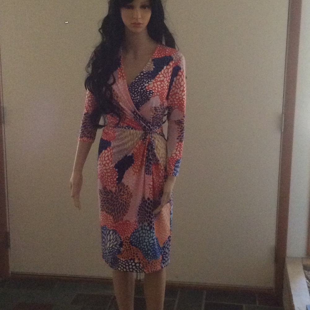 Ann Klein faux wrap dress.