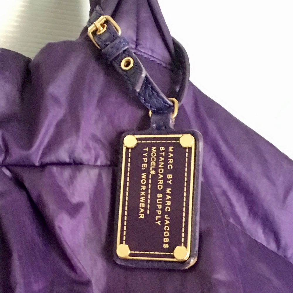 MARC JACOBS Purple Nylon XL Tote Bag Purse Hobo