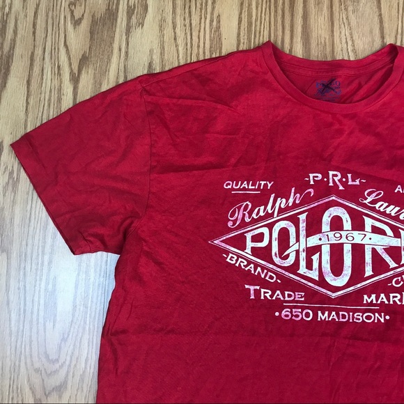 Men's Polo Ralph Lauren Red T-Shirt Medium - Picture 2 of 8