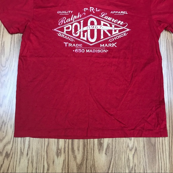 Men's Polo Ralph Lauren Red T-Shirt Medium - Picture 3 of 8