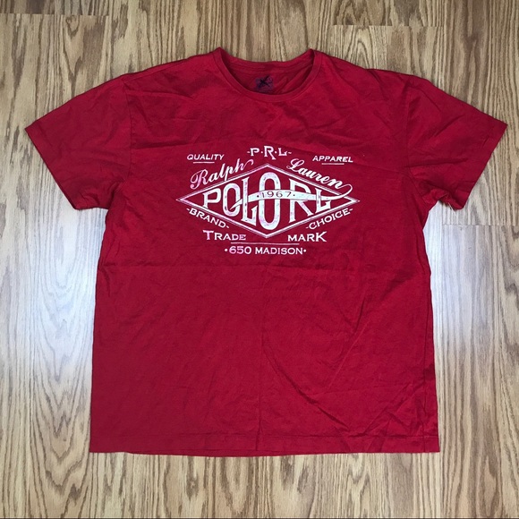 Men's Polo Ralph Lauren Red T-Shirt Medium - Picture 4 of 8