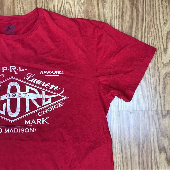 Men's Polo Ralph Lauren Red T-Shirt Medium - Picture 7 of 8