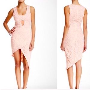 Misguided asymmetrical dress size 8. Blush color.