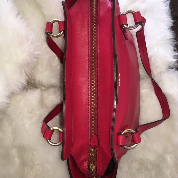 Ralph Lauren Winford red leather modern Tote bag - Picture 3 of 6