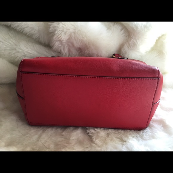 Ralph Lauren Winford red leather modern Tote bag - Picture 4 of 6
