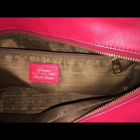 Ralph Lauren Winford red leather modern Tote bag - Picture 6 of 6