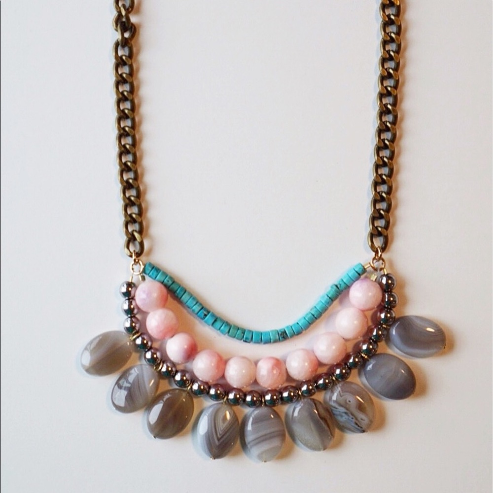 Gemstone Statement Necklace Anthropologie Style