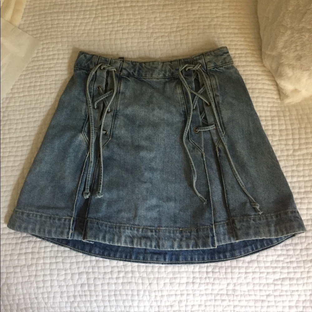 Free People high waisted jean skirt