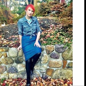 Anthropologie Lace Pencil Skirt