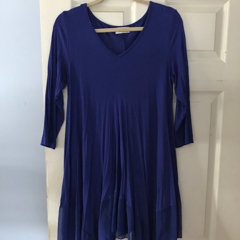 Beautiful large bluish purple blouse.