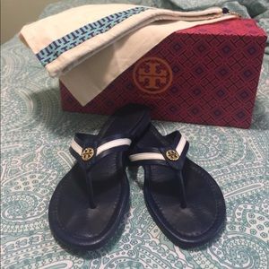 Tory Burch Navy Leather Sandals