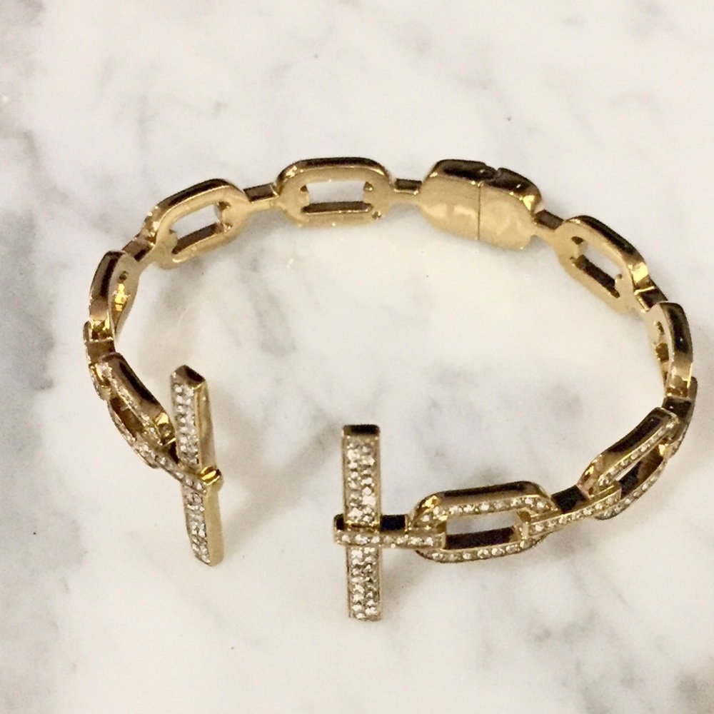 Michael Kors crystal gold cuff