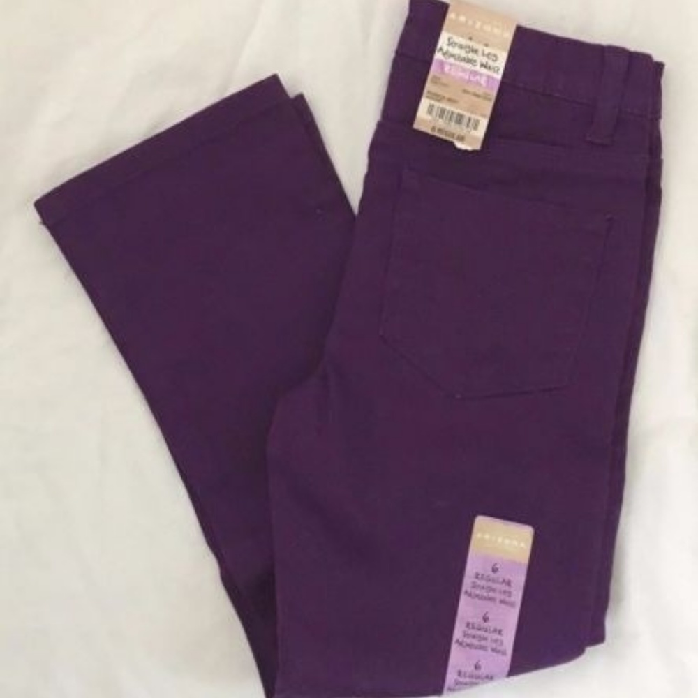 NEW Arizona "Purple Zest" straight leg jeans 6 Reg