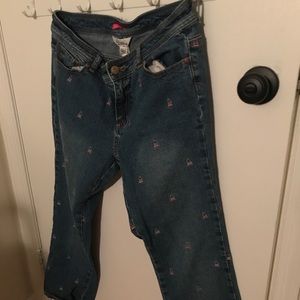 RARE WHITE TAG Lilly "main line" embroidered jeans