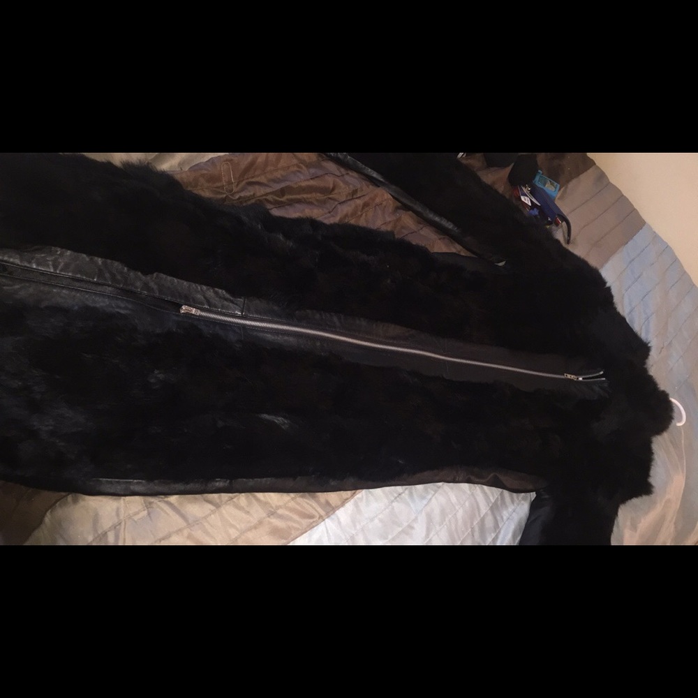 Leather Faux Fur Coat