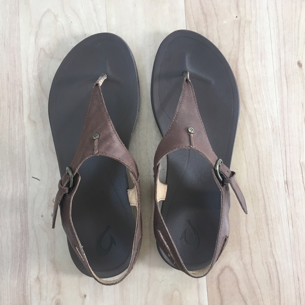 OluKai Women's 'Eheu Sandals Kona Coffee Size 9