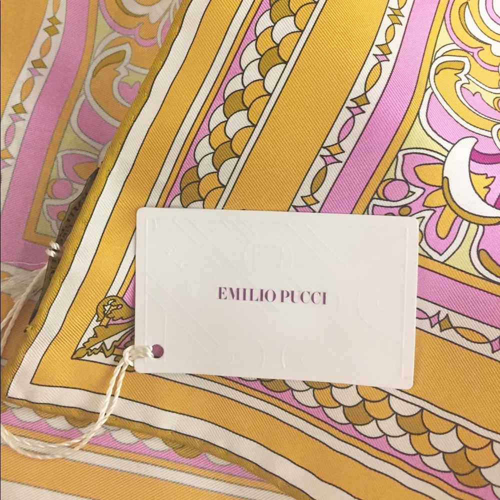 Emilio Pucci rolled edge silk scarf.