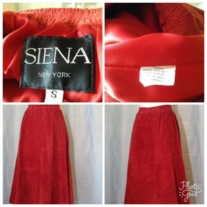 Vintage rust suede leather skirt SMALL