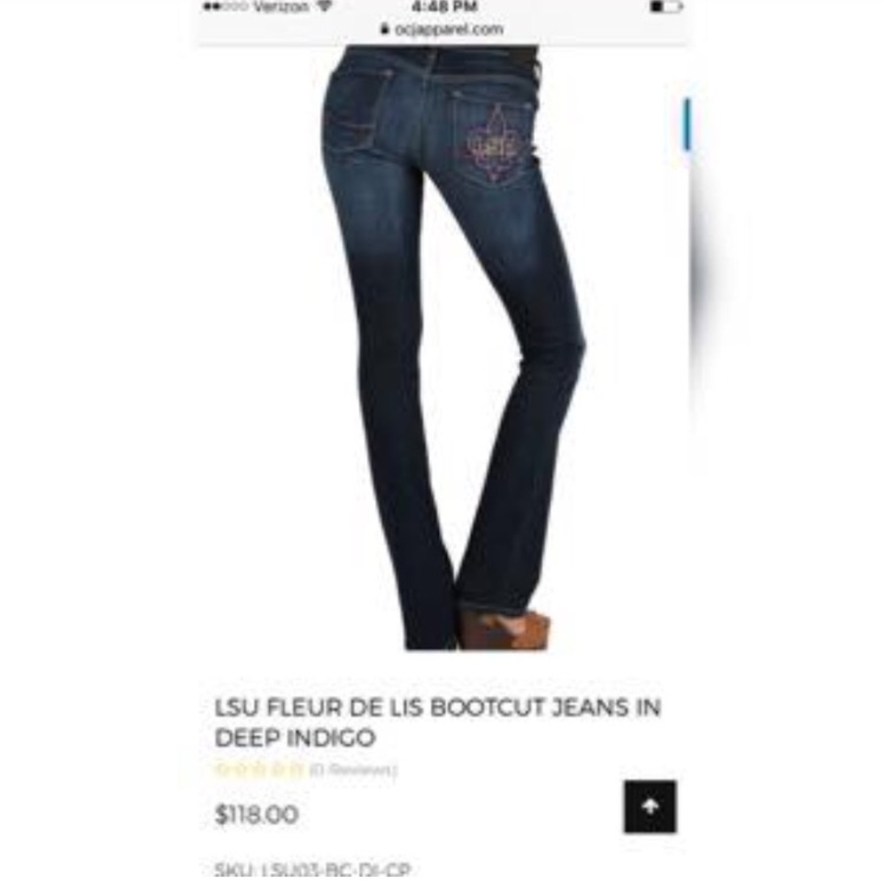 SOLD💜💛 LSU jeans. Size 28