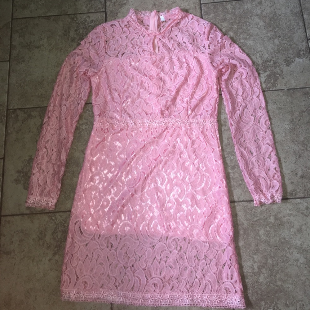 pink lace dress