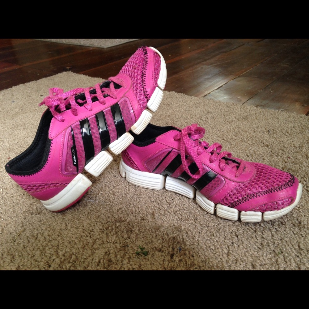 Pink Adidas tennis shoes