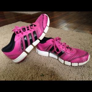 Pink Adidas tennis shoes
