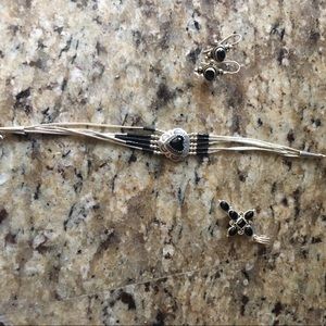 Onyx and Sterling Silver Set