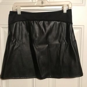 Faux leather black mini skirt size medium
