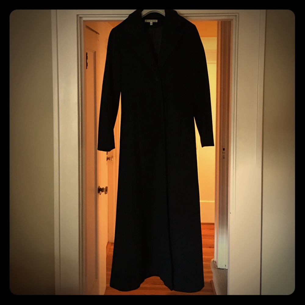 Black Wool Coat - image 1