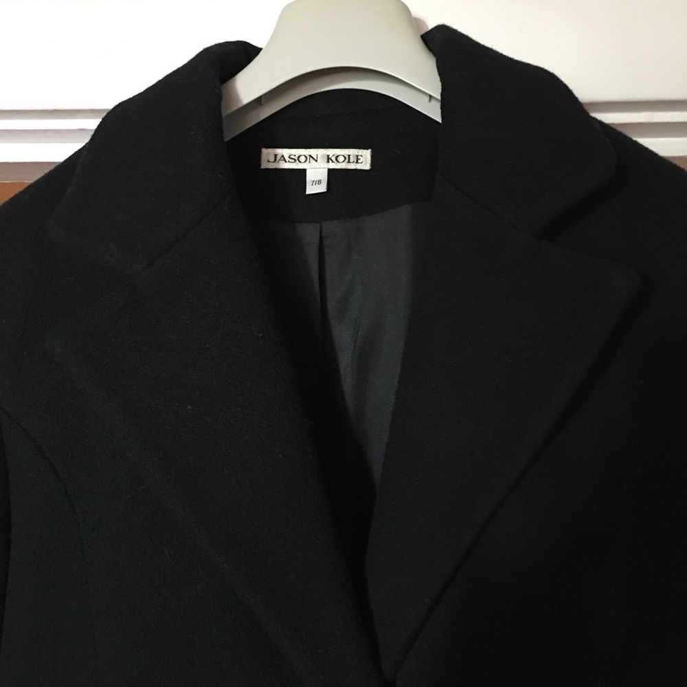 Black Wool Coat - image 2