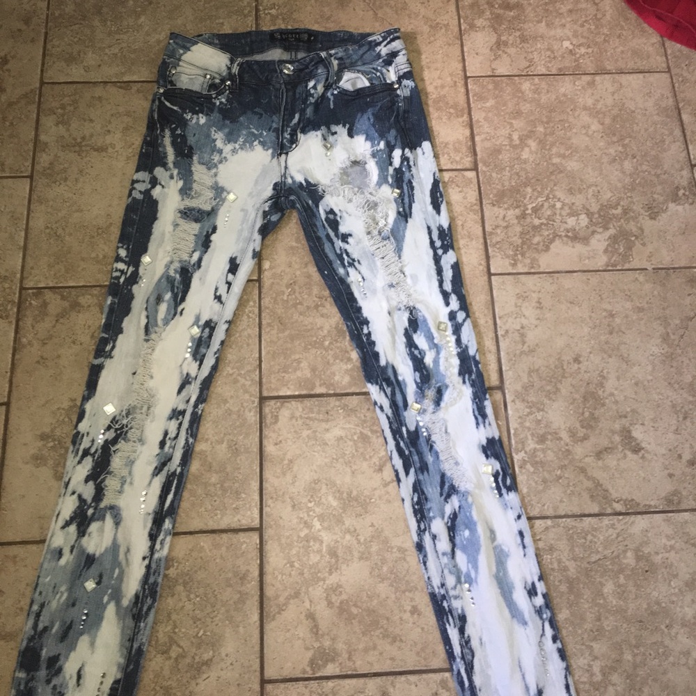 distressed jeans light and dark cute colors