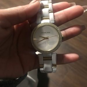 Woman's MK watch WHITE & GOLD