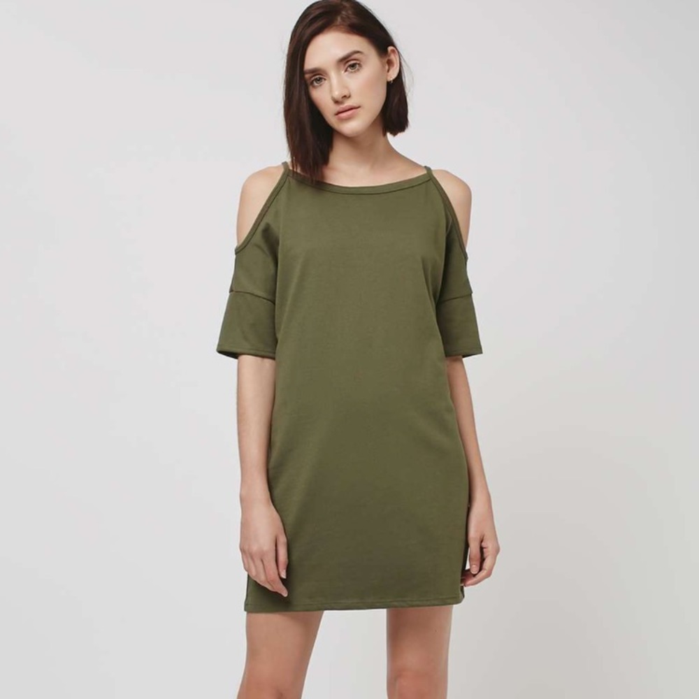 Topshop cold shoulder tee dress