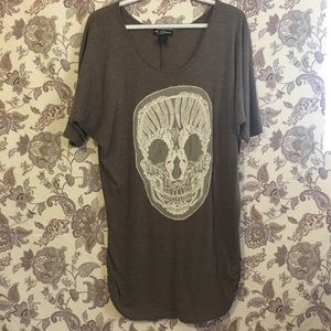 Lace Skull brown shirt