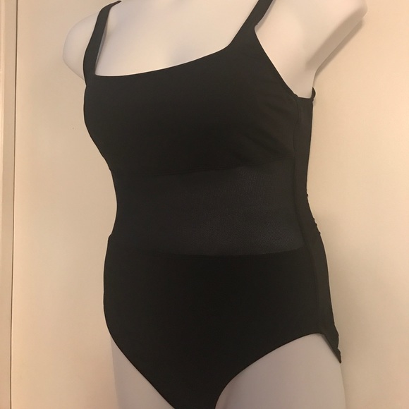 Black swimsuit w/ see thru mesh by Rod Beattie. - Picture 2 of 2