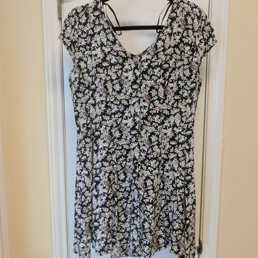 Monteau Button Up Skater Dress wCorsetLaceBack