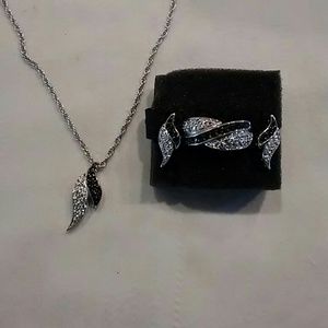 Nice necklace, ring and earring set.