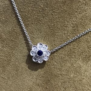 .23CT DIAMOND & SAPPHIRE 14K WHITE GOLD 3D PENDANT