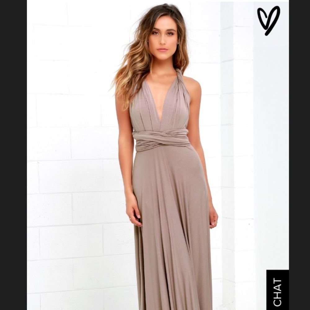 Lulus Tricks of the Trade Taupe Maxi Dress