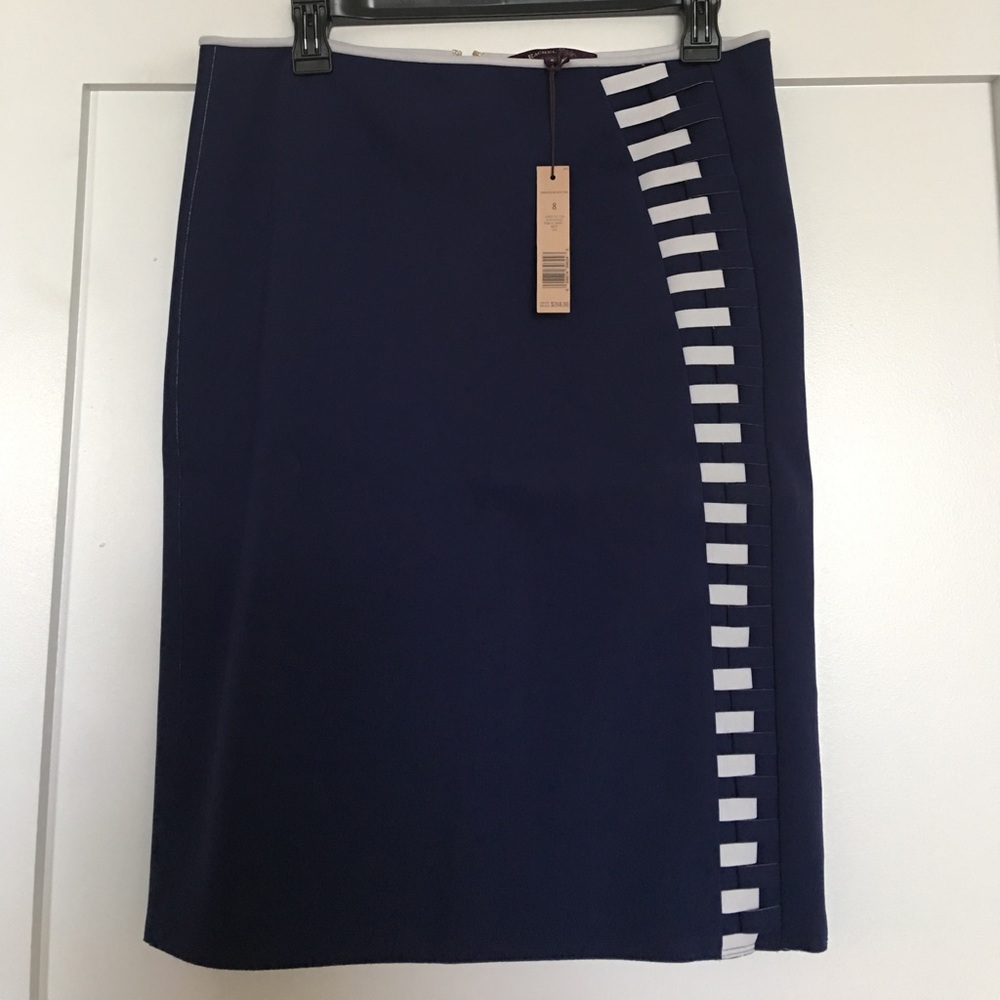 Rachel Roy bonded jersey navy blue pencil skirt